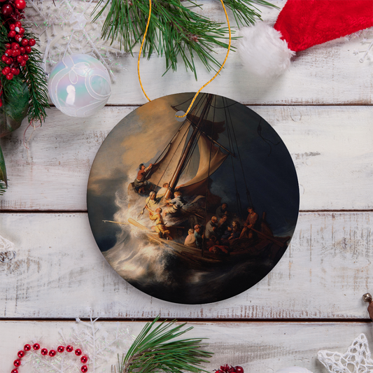 Rembrandt The Storm On The Sea Of Galilee Ceramic Ornament
