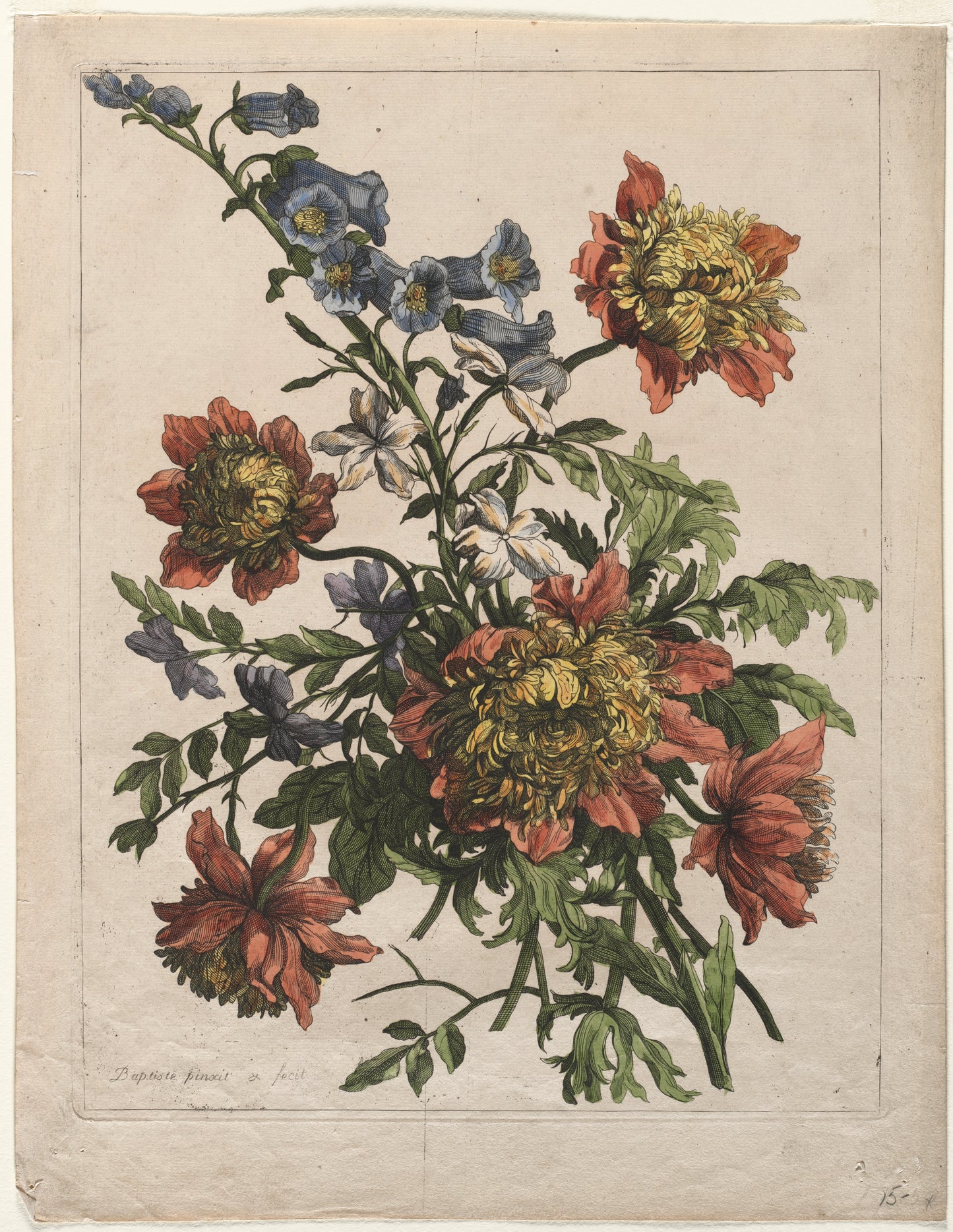 Bouquet, c. 1680-95. Jean-Baptiste I Monnoyer 5x7 Notecard