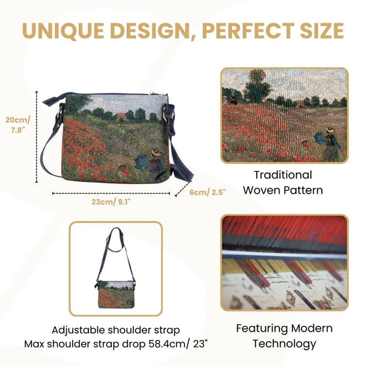 Claude Monet Poppy Field Crossbody Bag