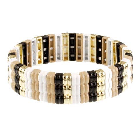 Metro-Ombre Stretch Bracelet: Blue; Green; Black & White