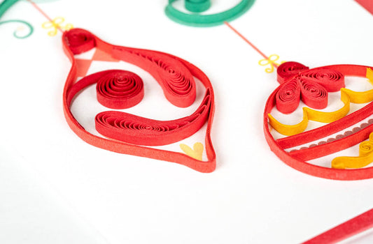 Red & Gold Ornaments Gift Enclosure Mini Card