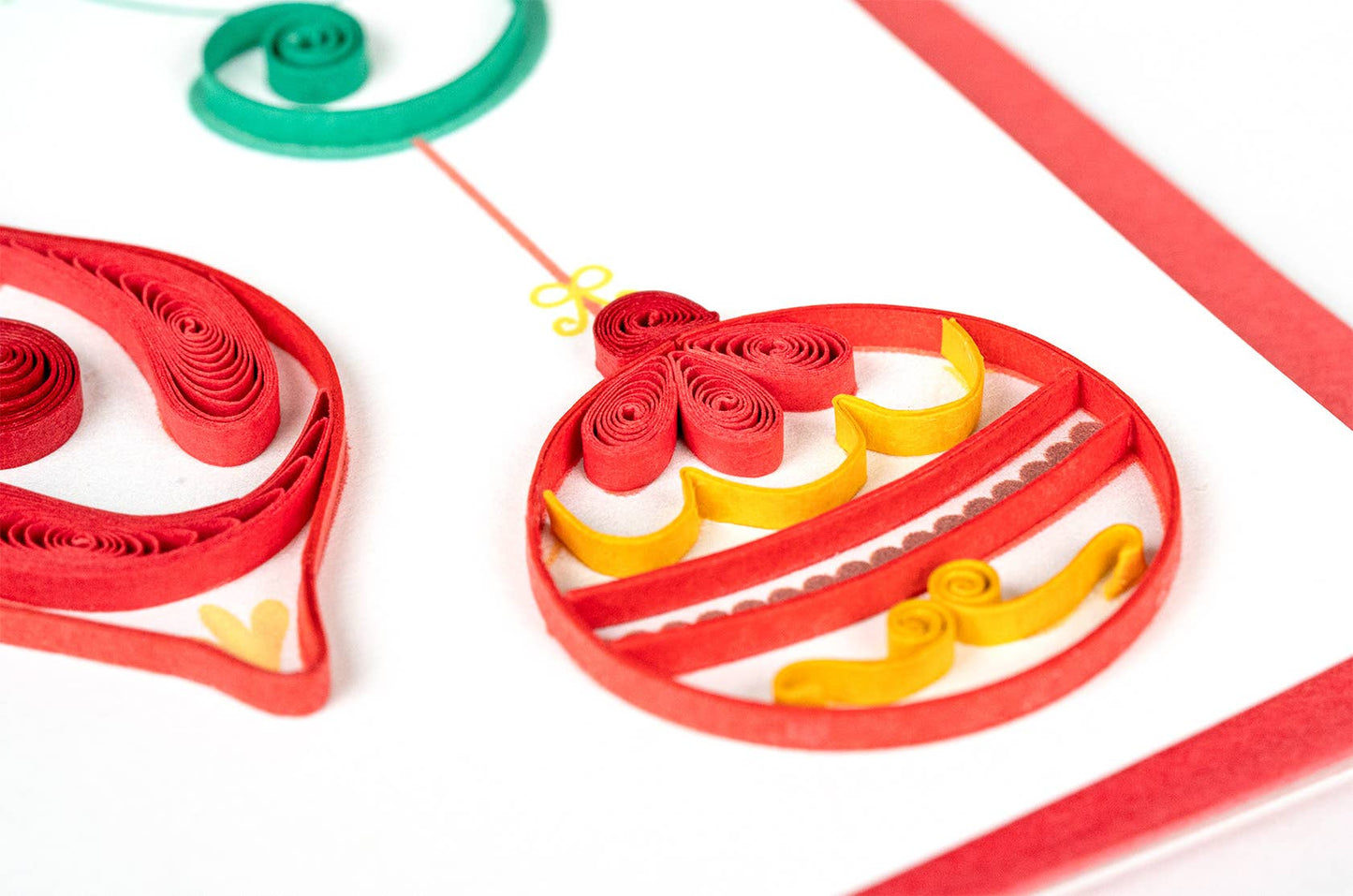 Red & Gold Ornaments Gift Enclosure Mini Card