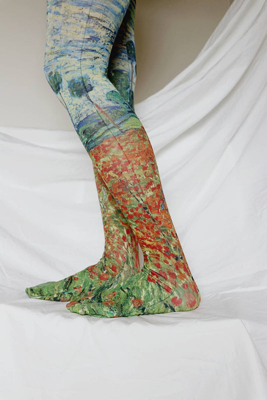 POPPY FIELD by VAN GOGH Printed Art Tights