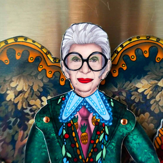 Articulated Magnet Doll Set Iris Apfel | Celebrity Paper Doll | Fashion Icon