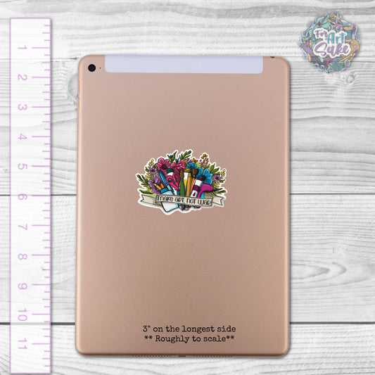 Make Art, Not War! Floral Sticker