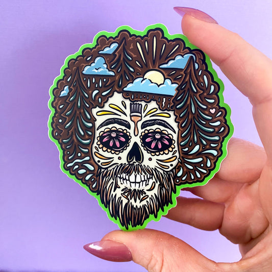 Bob Ross Sticker | Famous Artist Decal | Day of the Dead