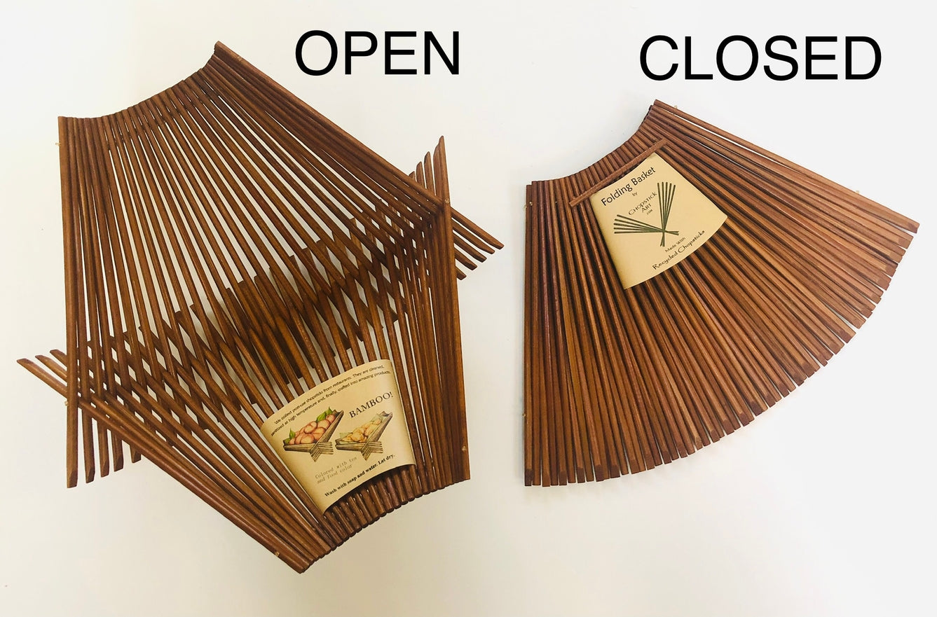 Folding Chopstick Basket | Dark Tea and Black