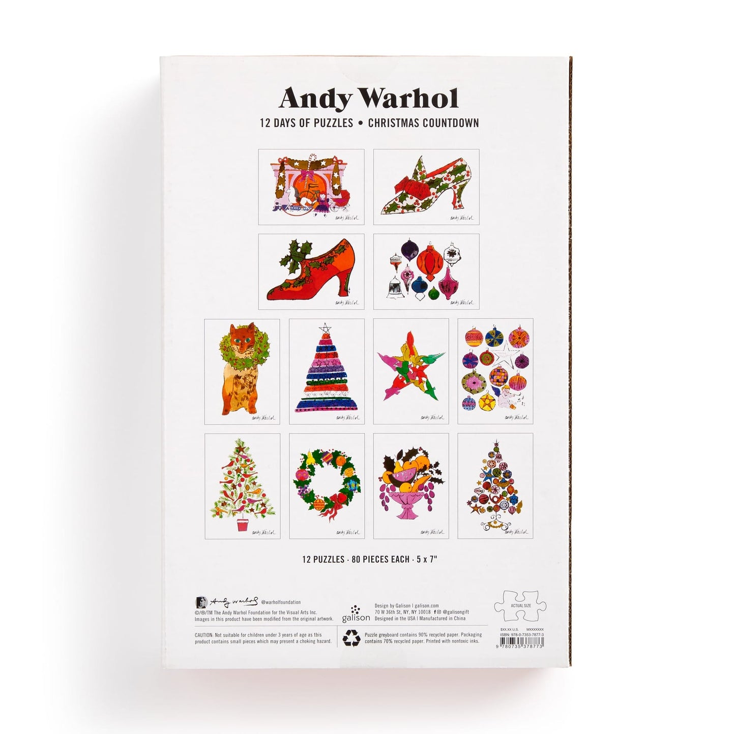 Andy Warhol 12 Days of Christmas Puzzles
