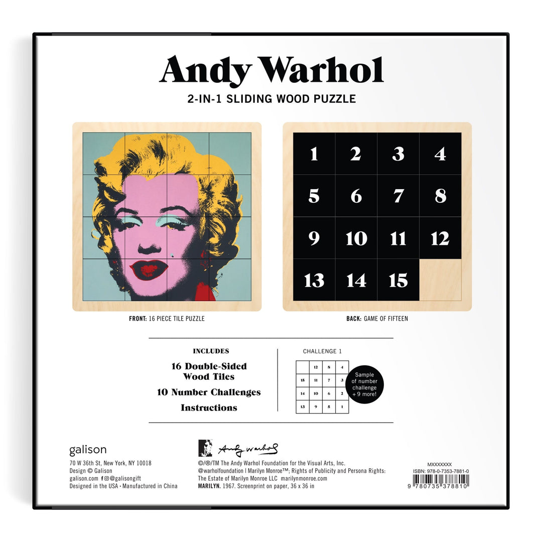 Andy Warhol Marilyn 2 in 1 wood puzzle
