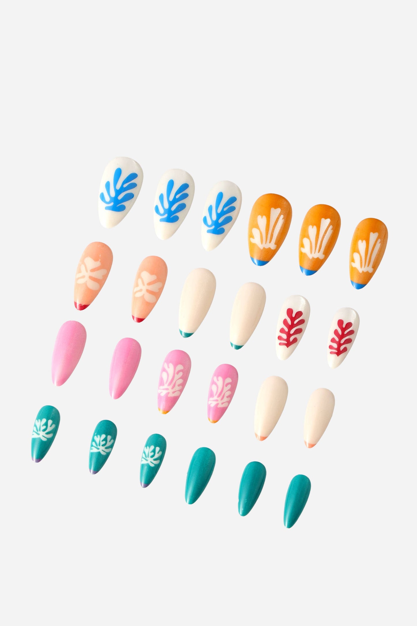 HENRI MATISSE SNOW FLOWERS - ALMOND PRESS-ON NAILS