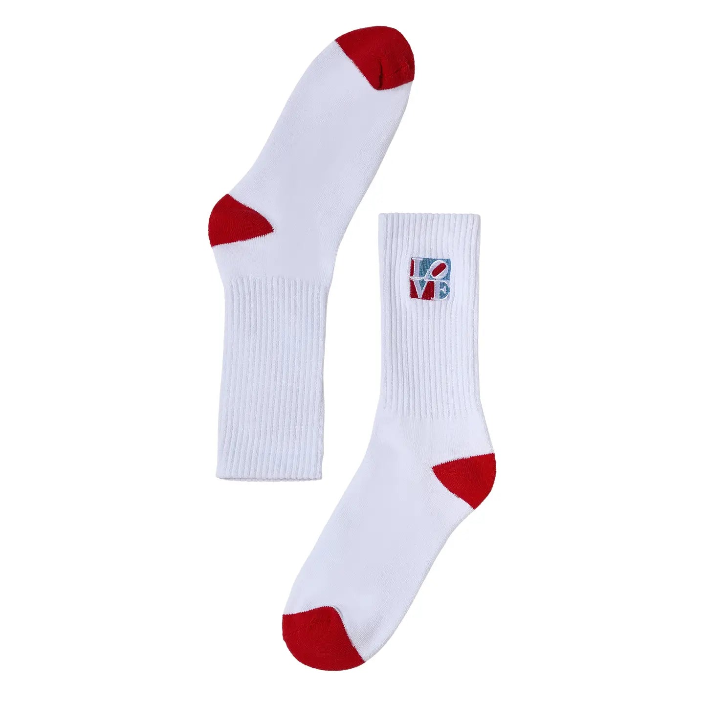 Indiana LOVE Patch Crew Socks White