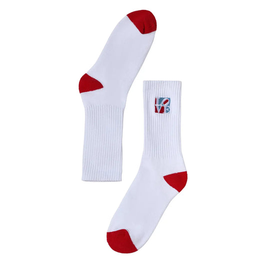 Indiana LOVE Patch Crew Socks White