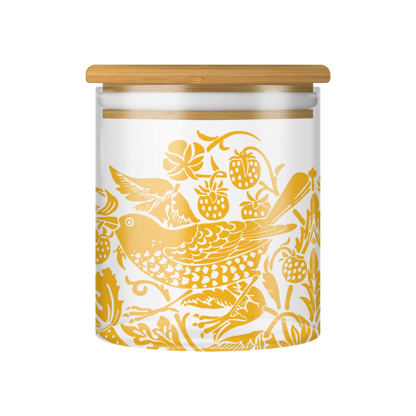 Glass Storage Food Container William Morris Quince Yellow