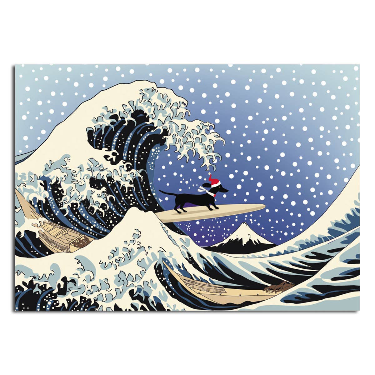 Great Wave of Winter Holiday Card