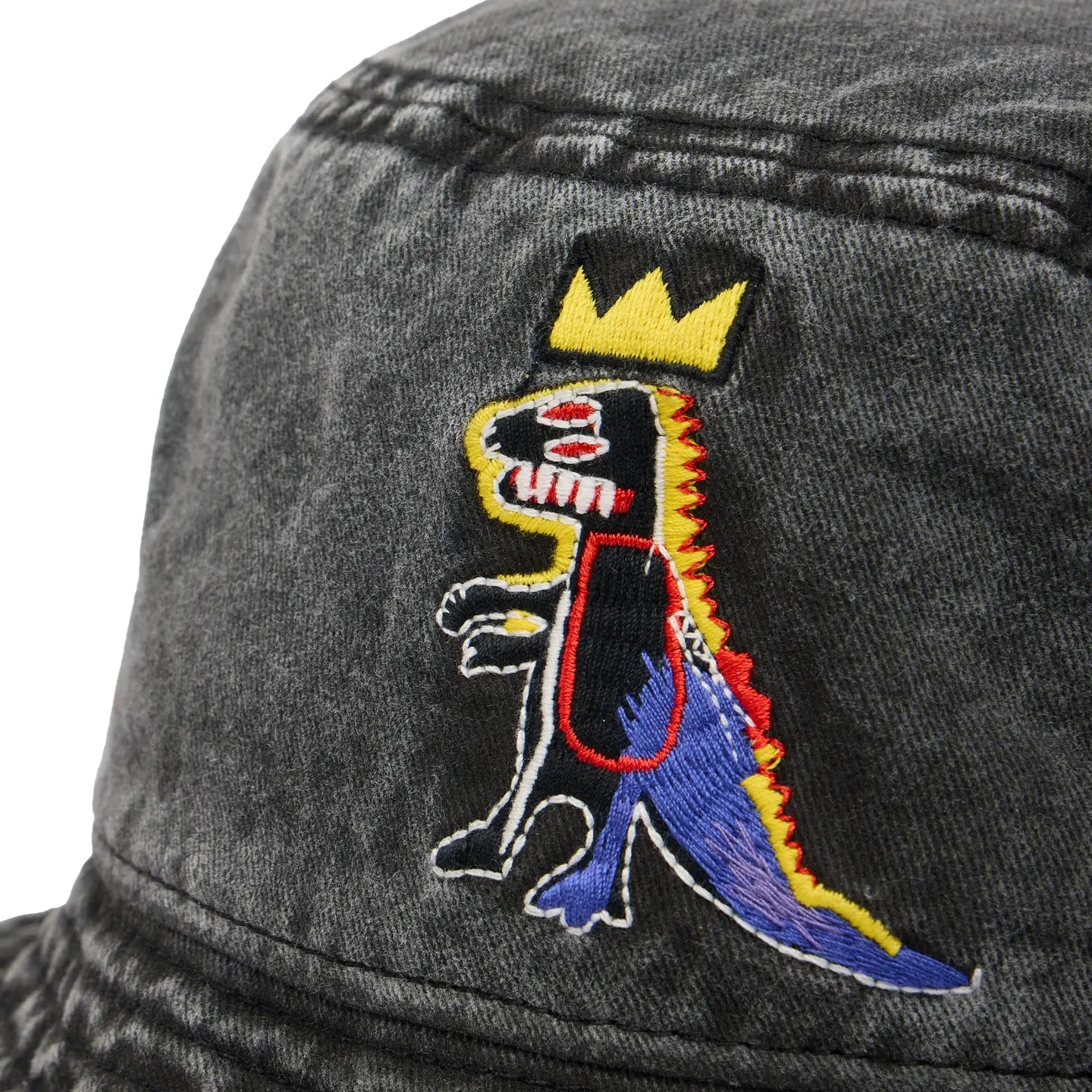 Basquiat “Pez Dispenser” Embroidered Denim Bucket Hat