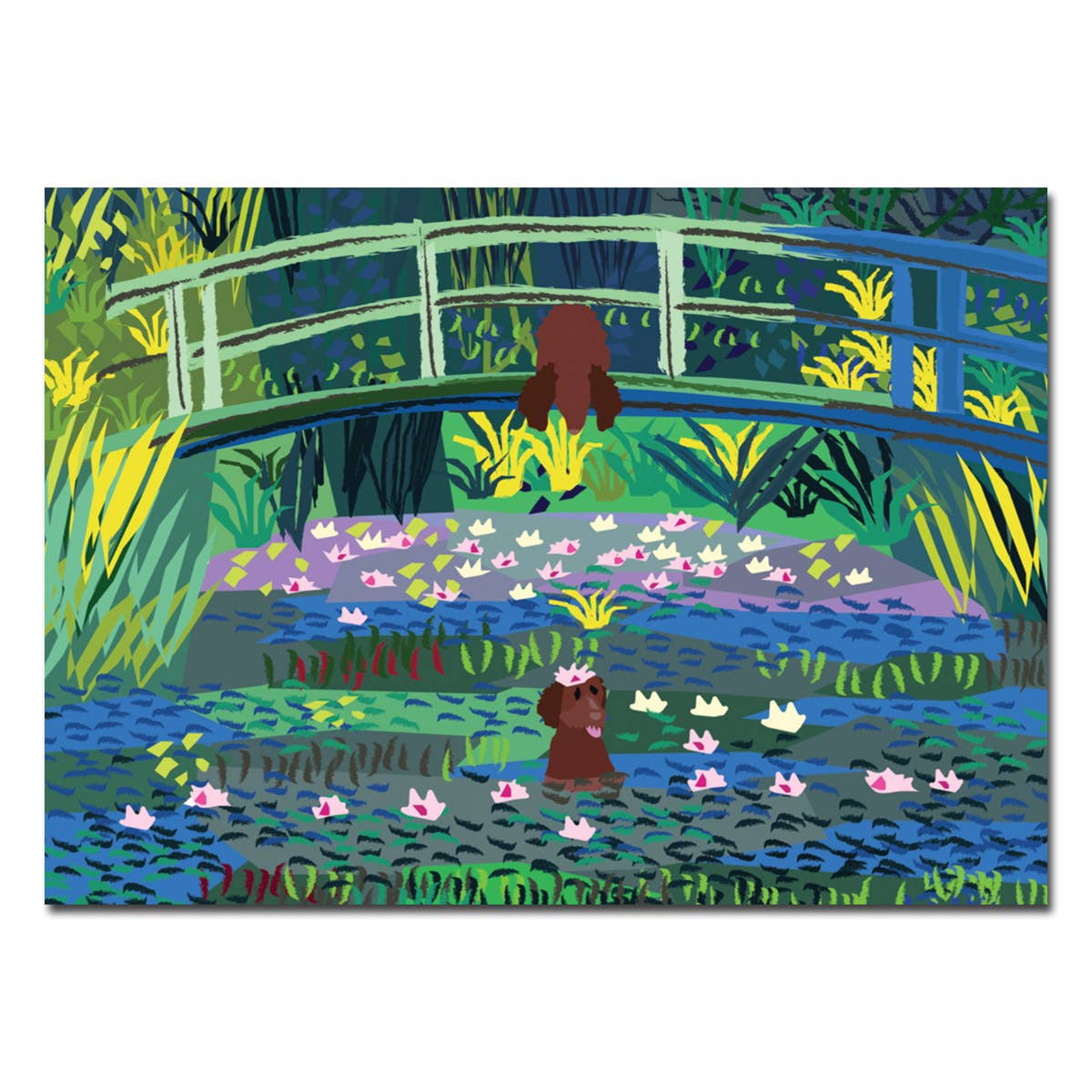 Dogs In the Monet Birthday Card
