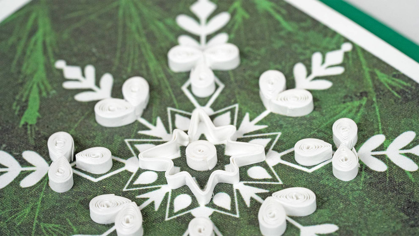 Snowflake on Pine Gift Enclosure Mini Card