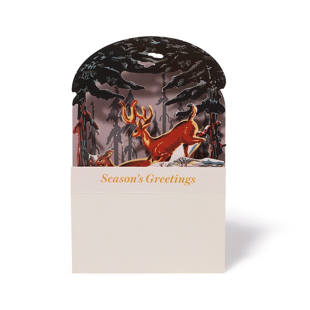 Two Deer Frolicking Pop-Up Holiday Cards