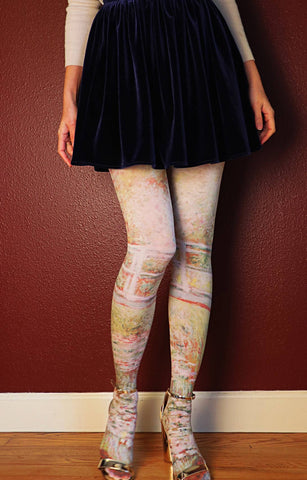The Japanese Bridge by Claude Monet | Printed Tights