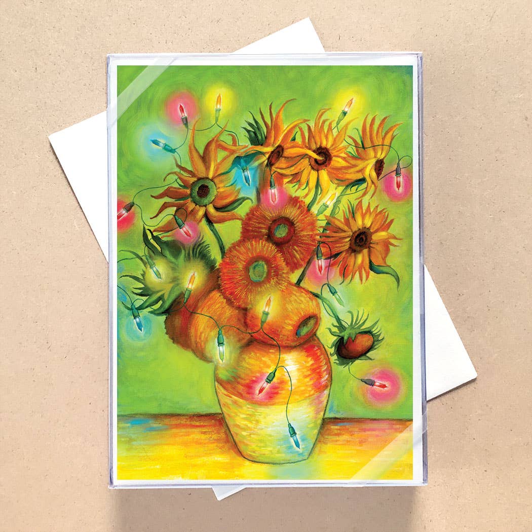 Van Gogh Sunflower Lights Boxed Holiday Cards