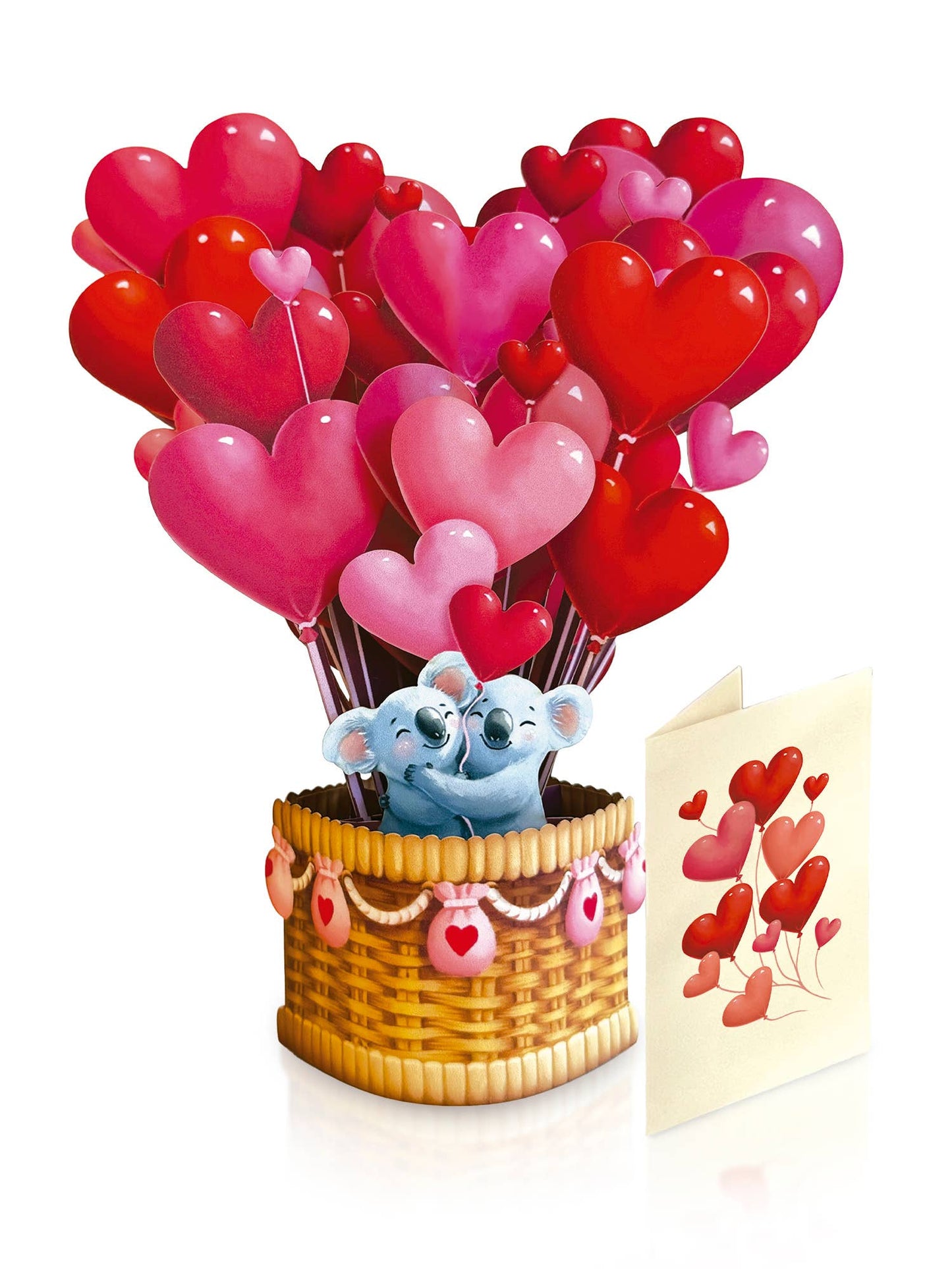Mini Heart Balloons Pop-Up Greeting Card