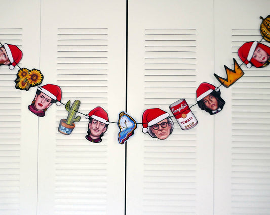 Garland/banner Iconic Artists, Holiday Christmas decoration