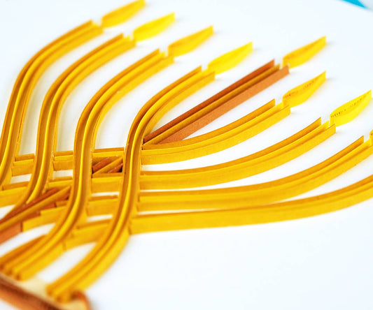 Quilled Modern Menorah Hanukkah Card