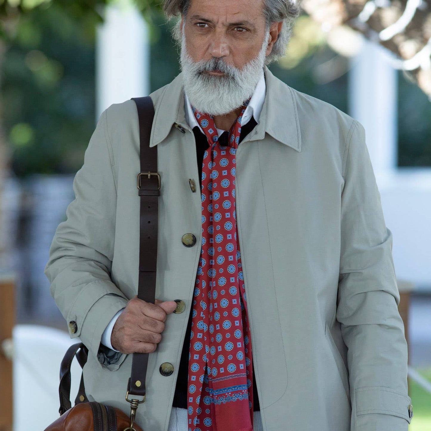 Botticelli - Slim Silk Scarf - Dark Red