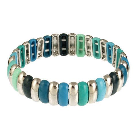 Ombre-Pop Stretch Bracelet: Blue; Green/Teal; Black & White