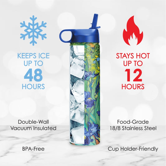 Insulated Stainless Steel 24oz. Van Gogh "Irises"
