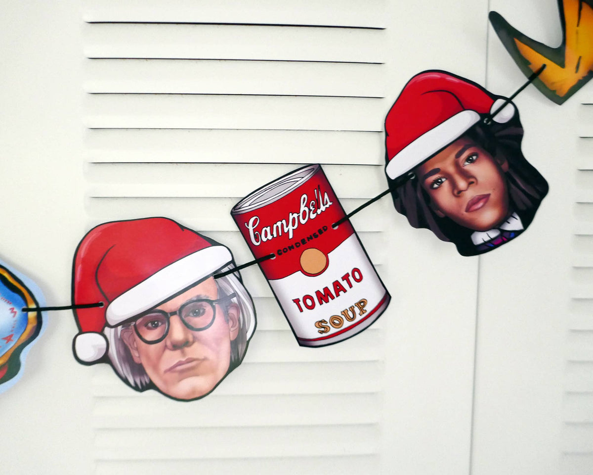 Garland/banner Iconic Artists, Holiday Christmas decoration