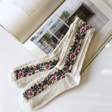 Vintage Flowers Lace Socks