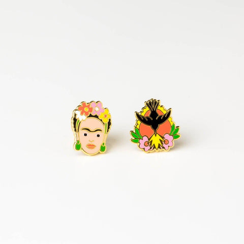 Frida Earrings - Gold Artsy Studs - Museum Gift Shop