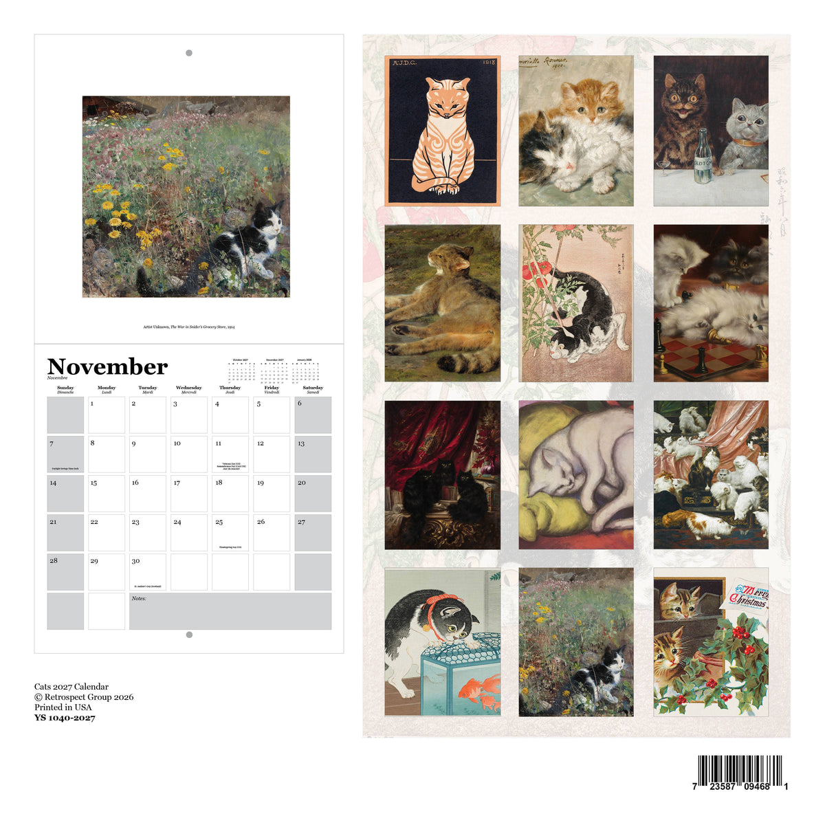 Cats Wall Calendar 2027