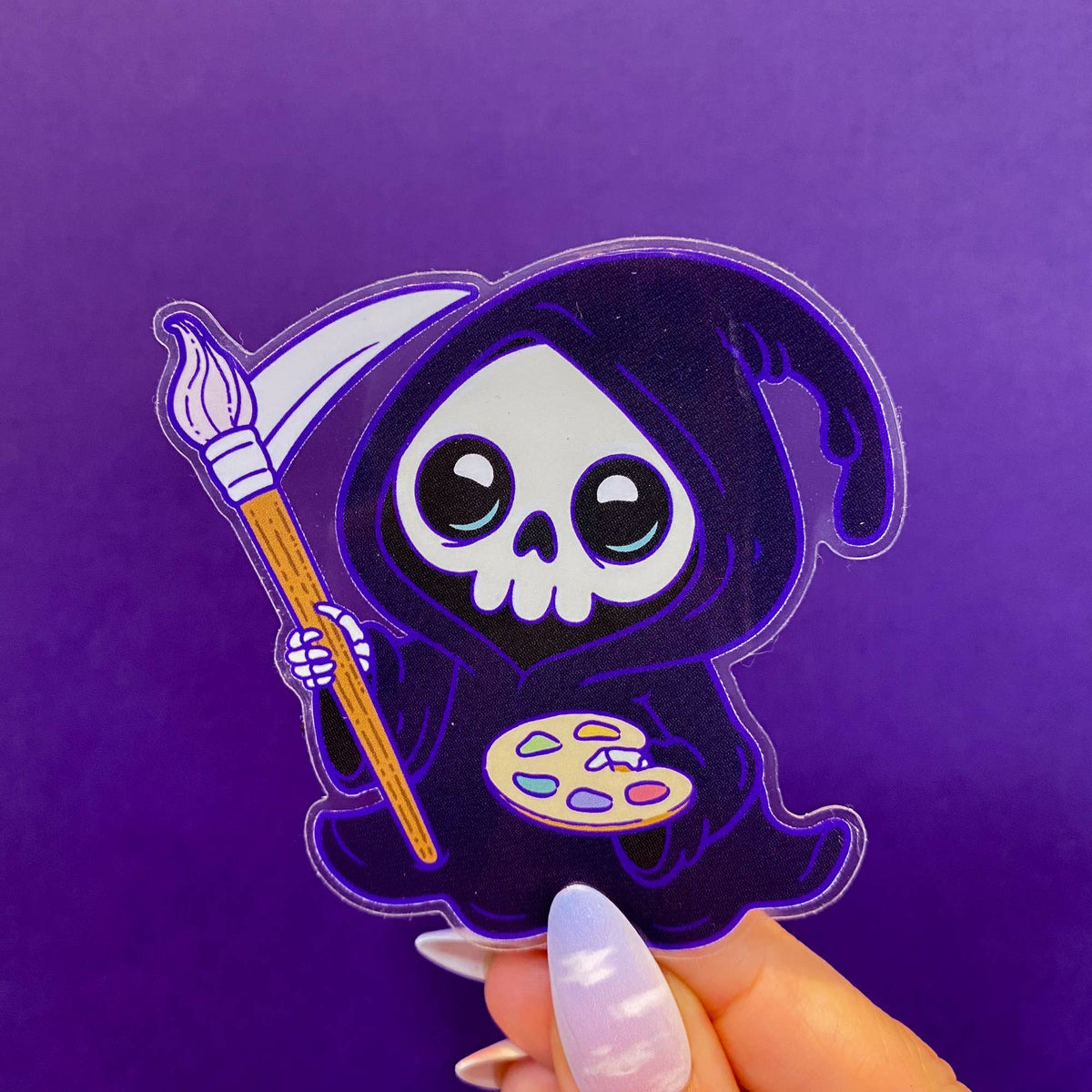Paint Reaper Sticker | Goth Art Accessories for Artists