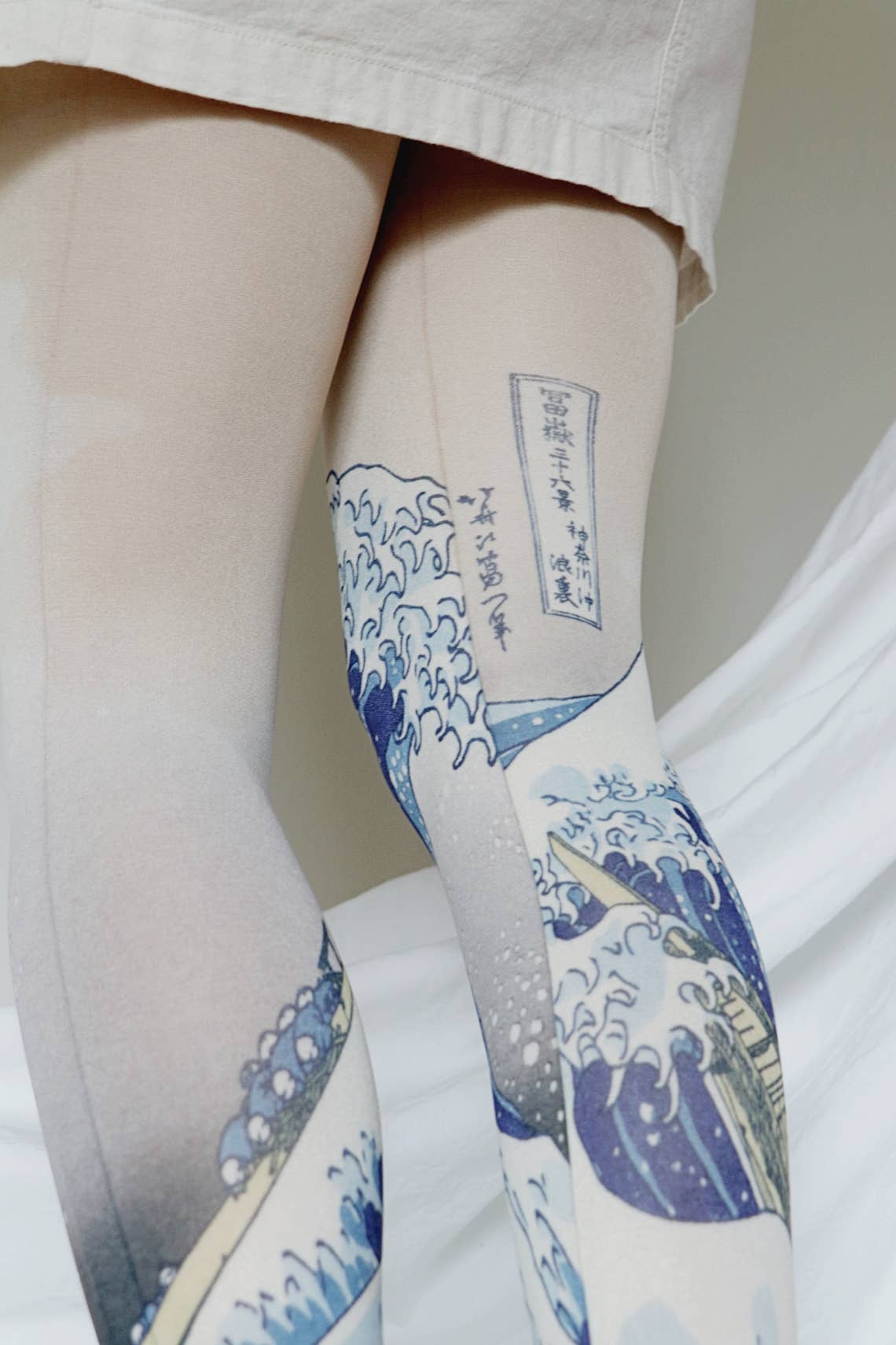 THE GREAT WAVE OFF KANAGAWA by HOKUSAI Printed Art Tights