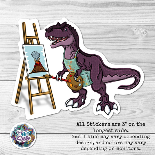 Ar-T-Rex Painting Dino Sticker