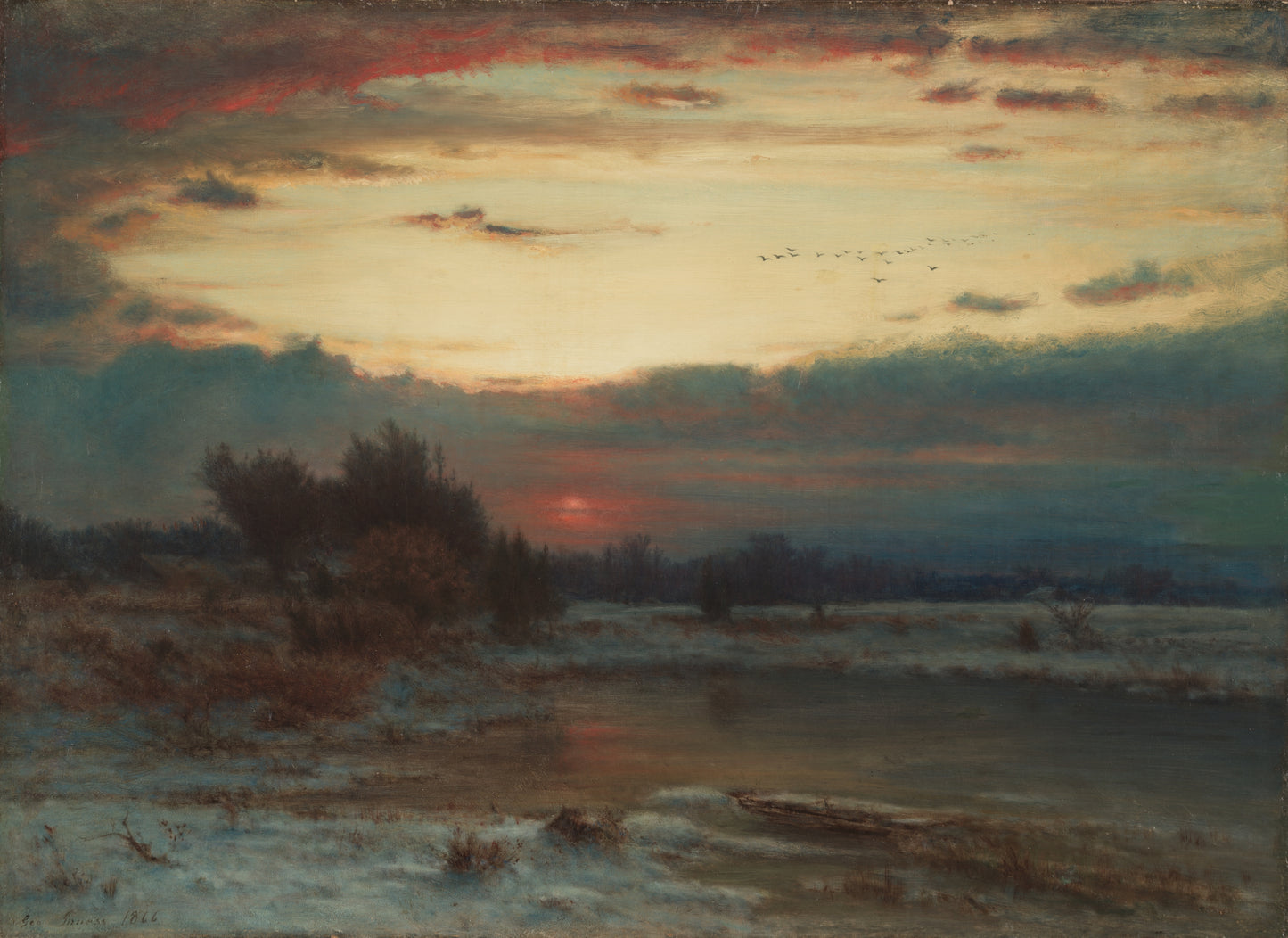 A Winter Sky, 1866. George Inness 5x7 Notecard