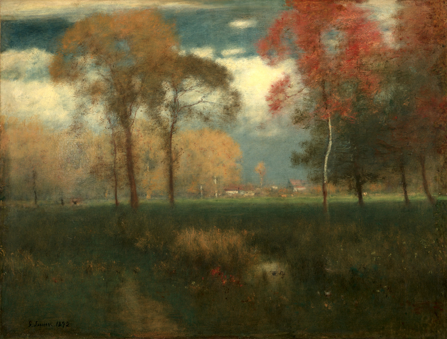 Sunny Autumn Day, 1892. George Inness 5x7 Notecard
