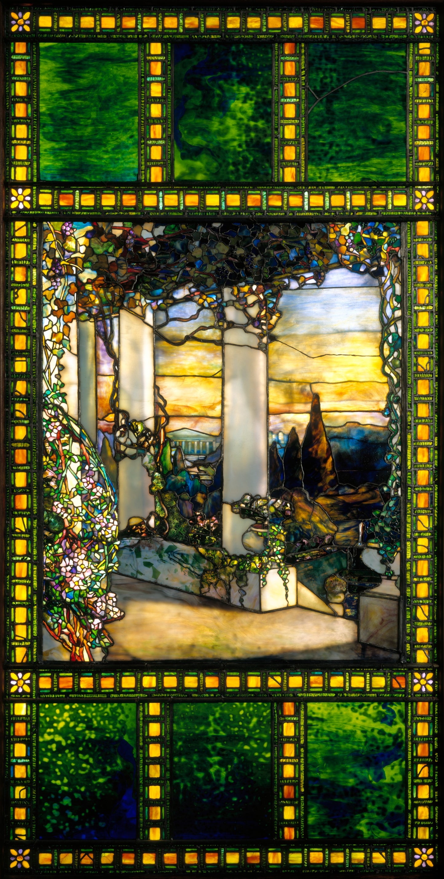Hinds House Window, c. 1900 Tiffany Glass & Decorating 5x7 Notecard