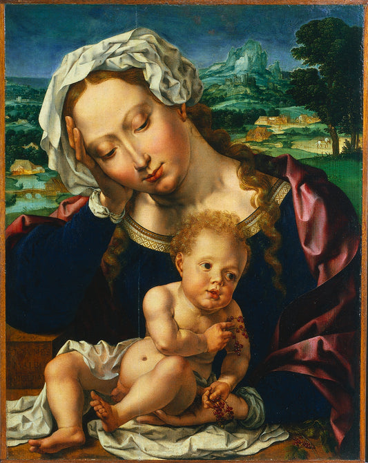 Virgin and Child in a Landscape, 1531. Jan Gossaert Notecard