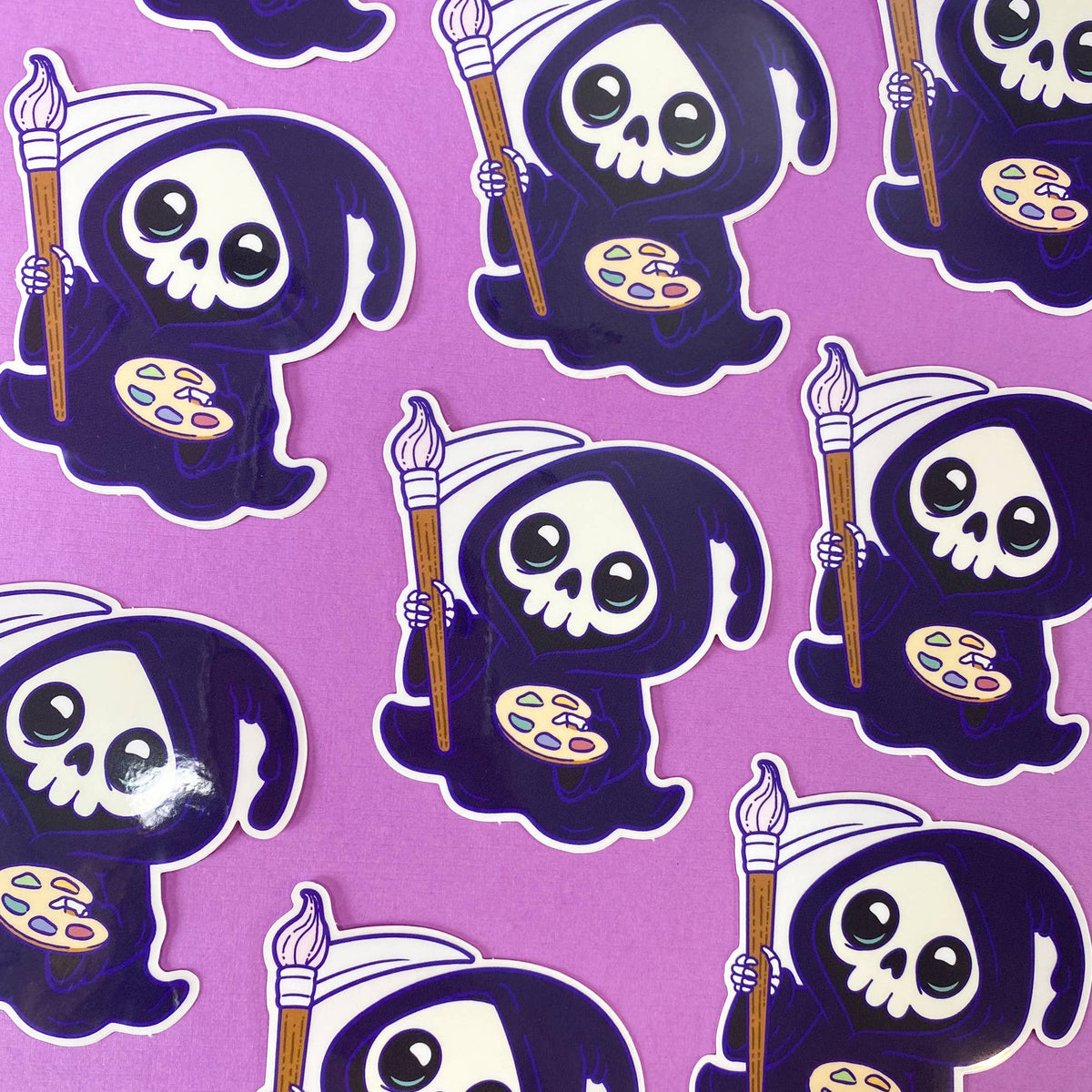 Paint Reaper Sticker | Goth Art Accessories for Artists