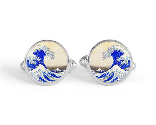 Big Wave Cuff Links | Vintage Artwork | Handmade