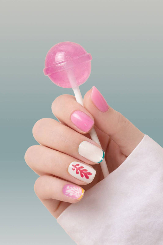 HENRI MATISSE SQUARE SNOW FLOWERS -  SQUARE PRESS-ON NAILS