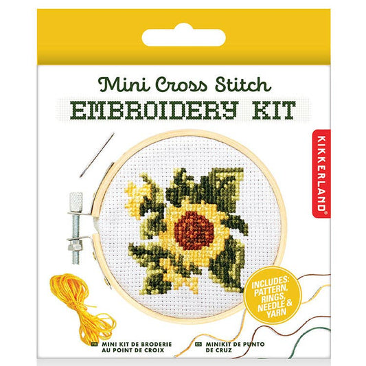 Mini Cross Stitch Embroidery Kit - Sunflower