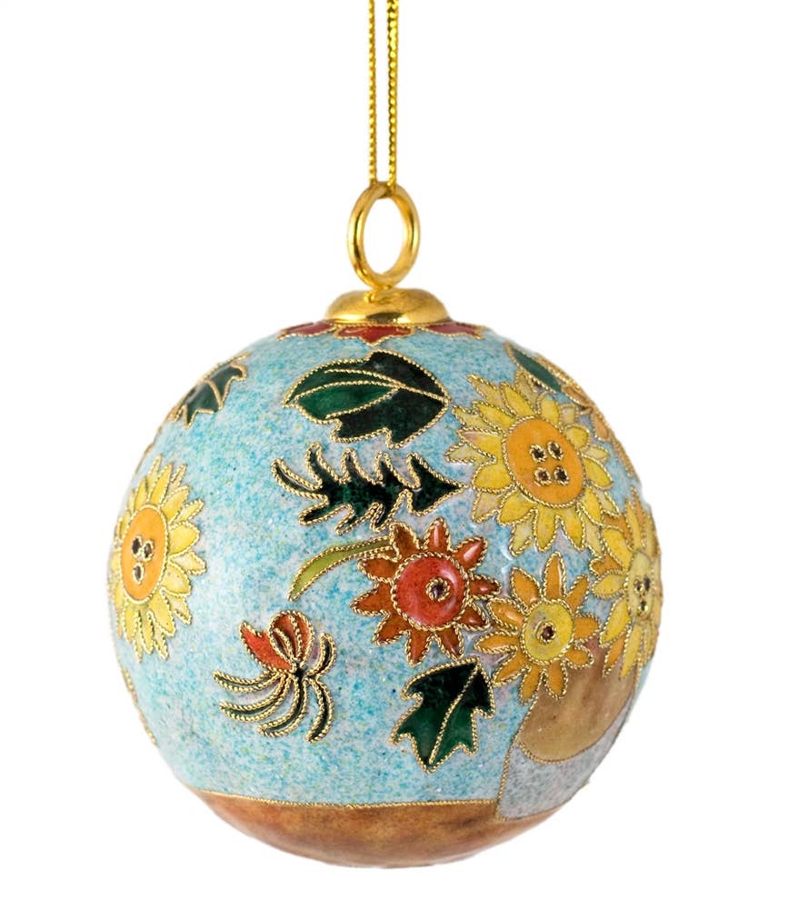 Cloisonne Van Gogh Sunflower Ball Ornament