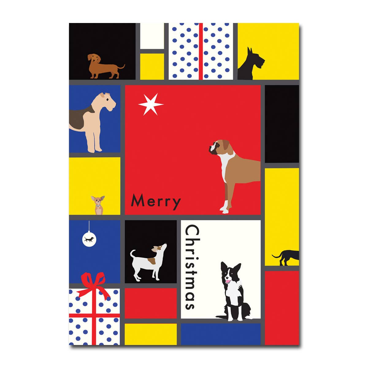 Mondrian Dogs Holiday Card