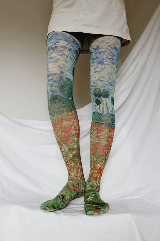 POPPY FIELD by VAN GOGH Printed Art Tights