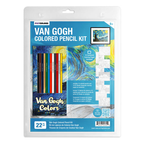 Van Gogh Colors Colored Pencil Set & Coloring Pages