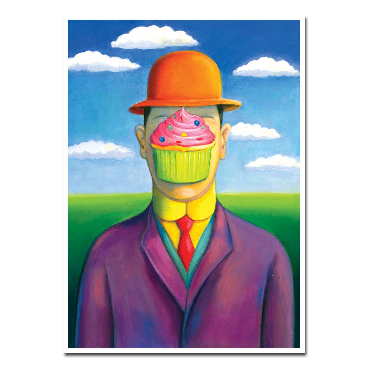 Magritte with Cupcake Birthday Card
